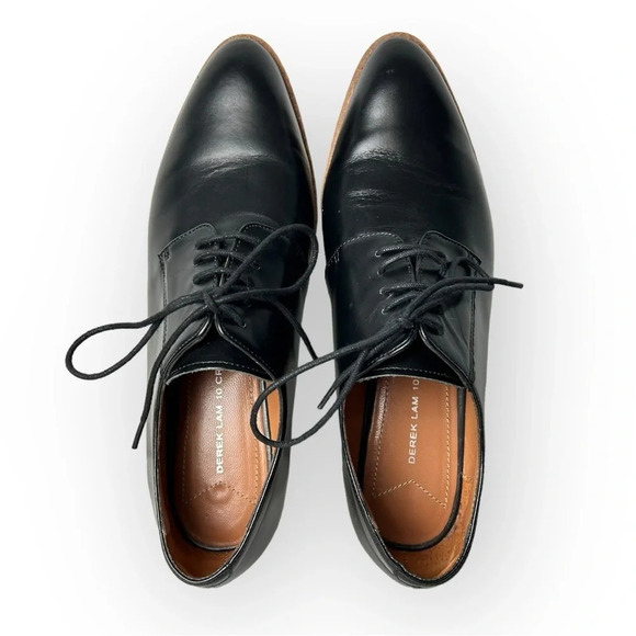 10 Crosby Derek Lam Black and White Platform Loafers - Picture 5 of 10